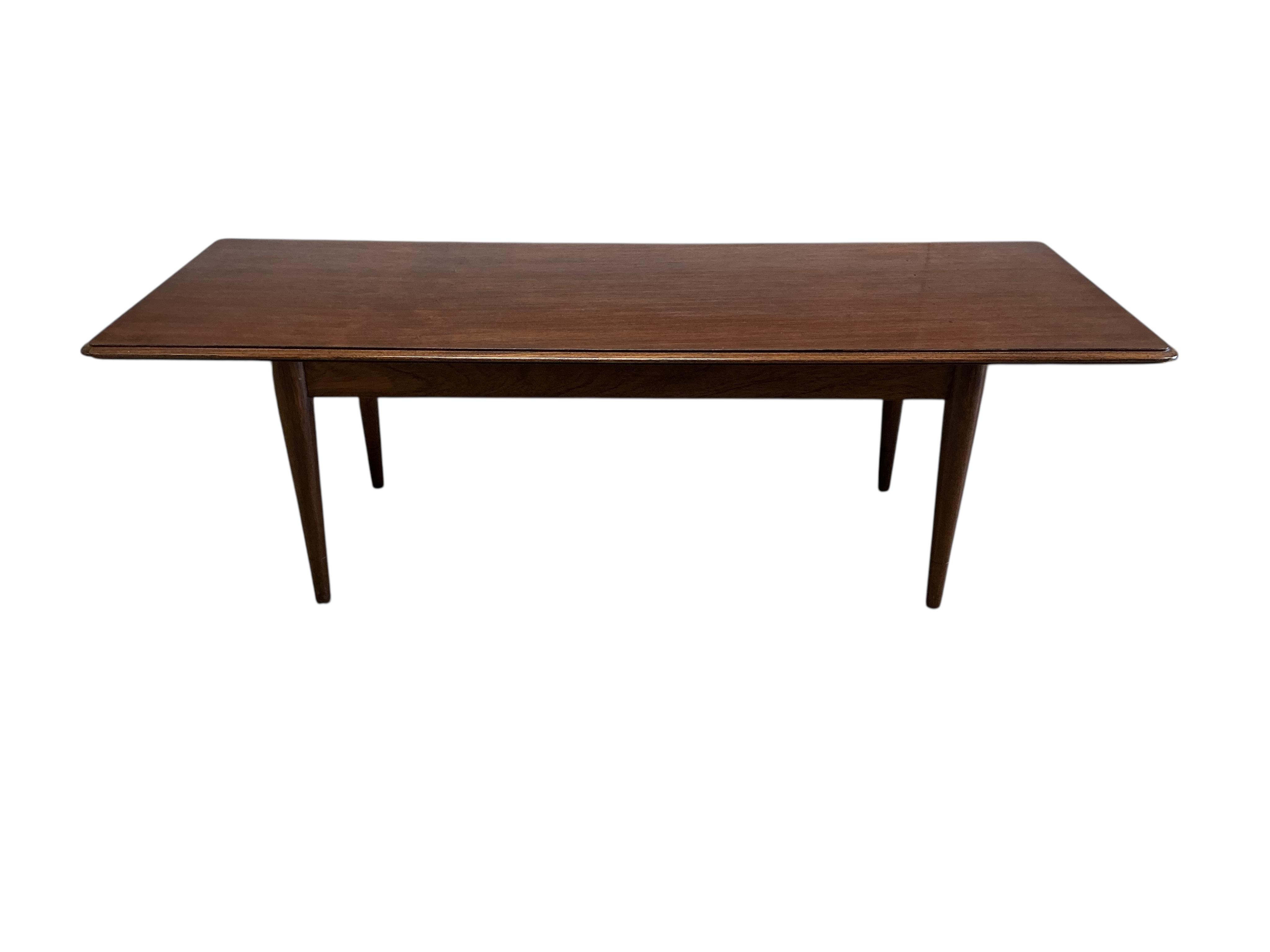 A mid century Archie Shine rectangular teak coffee table, width 118cm, depth 45cm, height 38cm